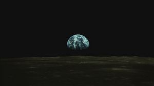 Preview wallpaper moon, surface, earth, view, space