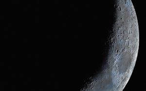 Preview wallpaper moon, surface, relief, craters, dark