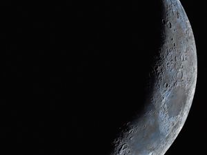 Preview wallpaper moon, surface, relief, craters, dark