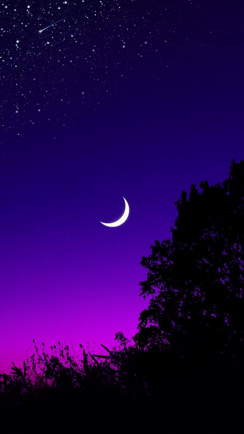 night sky with moon wallpaper