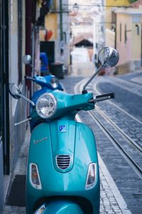 Preview wallpaper moped, blue, handlebar