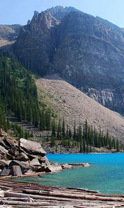 Preview wallpaper moraine lake, canada, alberta, mountain landscape
