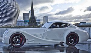 Preview wallpaper morgan aero, coupe, side view, white, morgan motor company