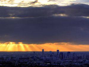 Preview wallpaper morning, sky, buildings, view from the top