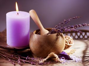 Preview wallpaper mortar, candle, aromatherapy