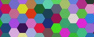 Preview wallpaper mosaic, colorful, hexagons, geometric, texture