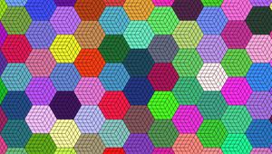 Preview wallpaper mosaic, colorful, hexagons, geometric, texture