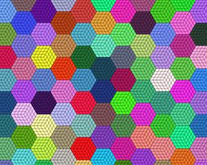 Preview wallpaper mosaic, colorful, hexagons, geometric, texture