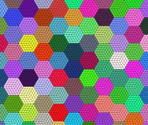 Preview wallpaper mosaic, colorful, hexagons, geometric, texture