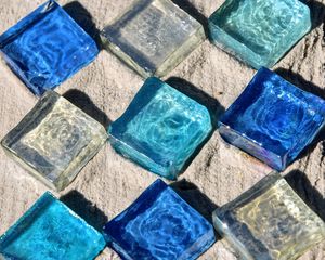 Preview wallpaper mosaic, glass, sand, texture, blue