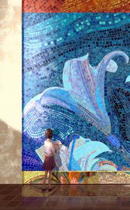 Preview wallpaper mosaic, picture, girl, art