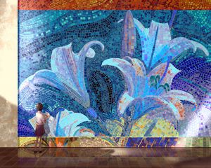 Preview wallpaper mosaic, picture, girl, art