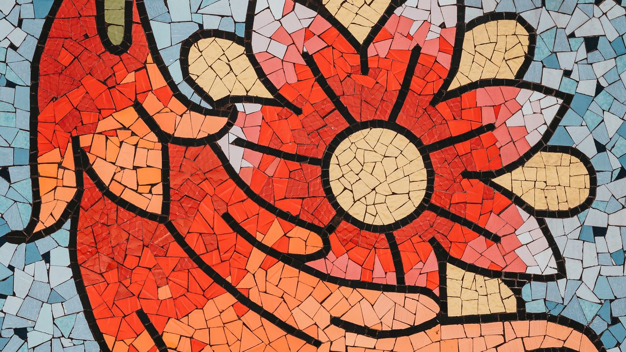 Wallpaper mosaic, texture, pattern, flower