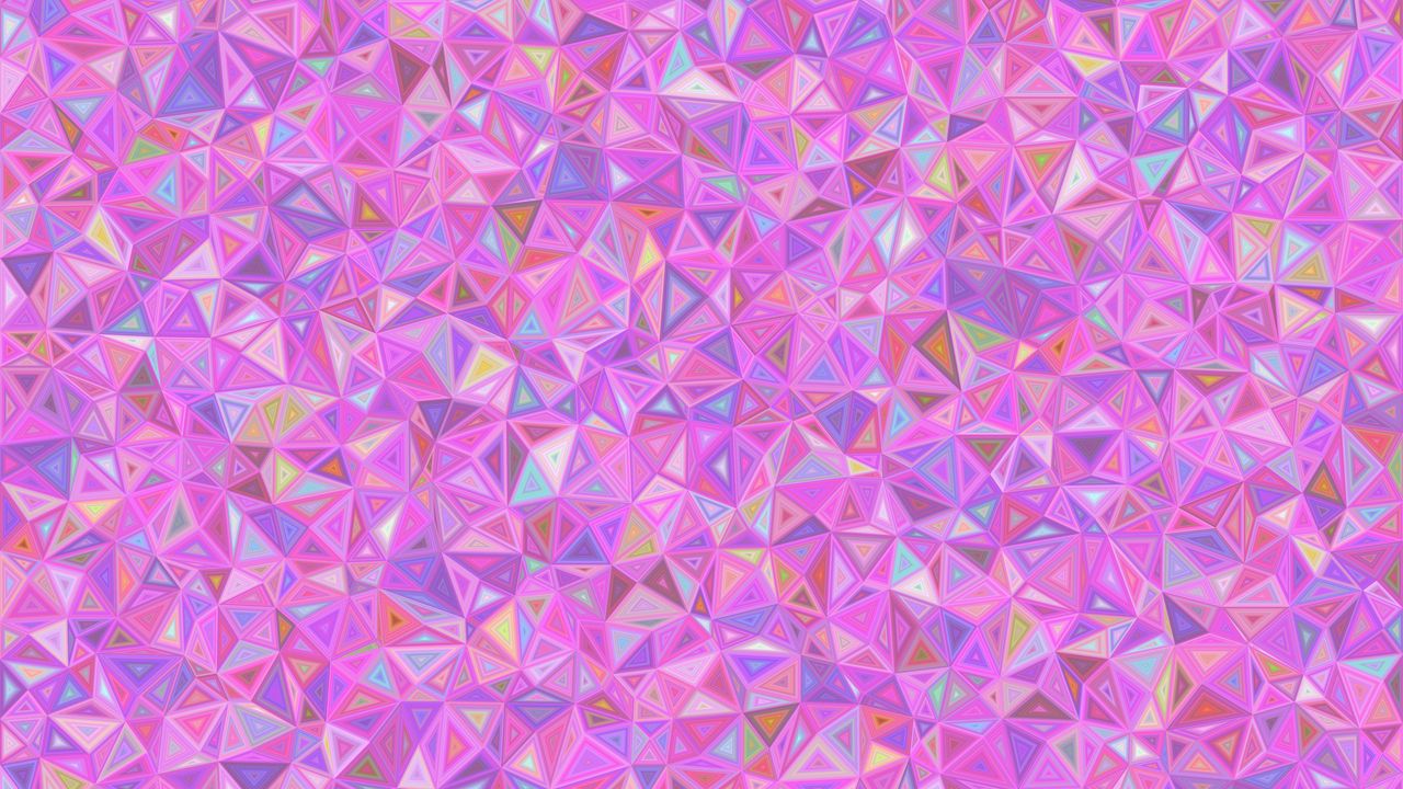 Wallpaper mosaic, triangles, pink, chaotic
