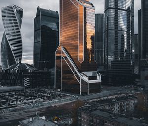 Preview wallpaper moscow city, skyscrapers, architecture, moscow, russia