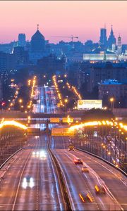 Preview wallpaper moscow, russia, bridge, night city, lights