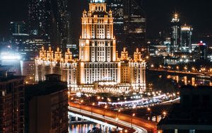 Preview wallpaper moscow, russia, night city, architecture