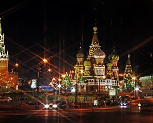 Preview wallpaper moscow, russia, red square, light, evening