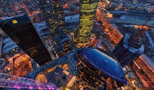 Preview wallpaper moscow, tower, view from above, buildings, capital, russia