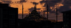 Preview wallpaper mosque, building, twilight, silhouettes, dark