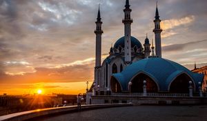 Preview wallpaper mosque, kazan, tatarstan, sunset