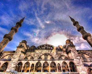 Preview wallpaper mosque, sky, architecture, hdr