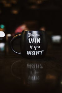 Preview wallpaper motivation, inscription, cup