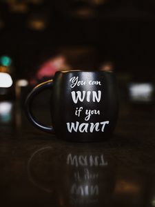 Preview wallpaper motivation, inscription, cup