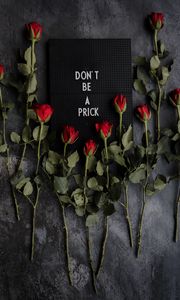 Preview wallpaper motivation, inscription, plate, roses, flowers