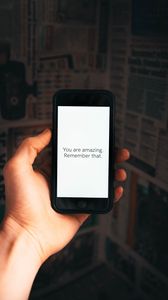 Preview wallpaper motivation, positive, text, phone, hand