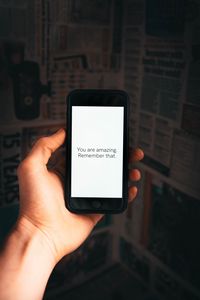 Preview wallpaper motivation, positive, text, phone, hand