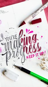 Preview wallpaper motivation, progress, inscription, lettering, phrase, words