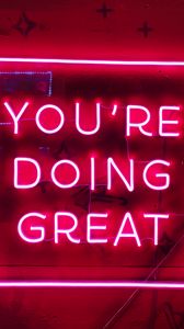 Preview wallpaper motivation, text, neon, red, glow