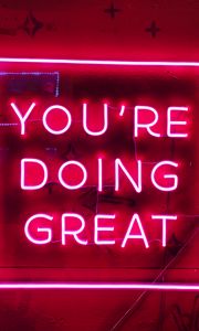 Preview wallpaper motivation, text, neon, red, glow