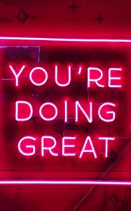 Preview wallpaper motivation, text, neon, red, glow