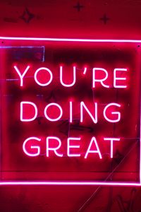 Preview wallpaper motivation, text, neon, red, glow