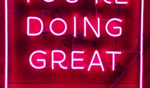 Preview wallpaper motivation, text, neon, red, glow