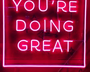 Preview wallpaper motivation, text, neon, red, glow