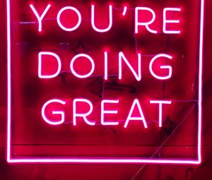 Preview wallpaper motivation, text, neon, red, glow
