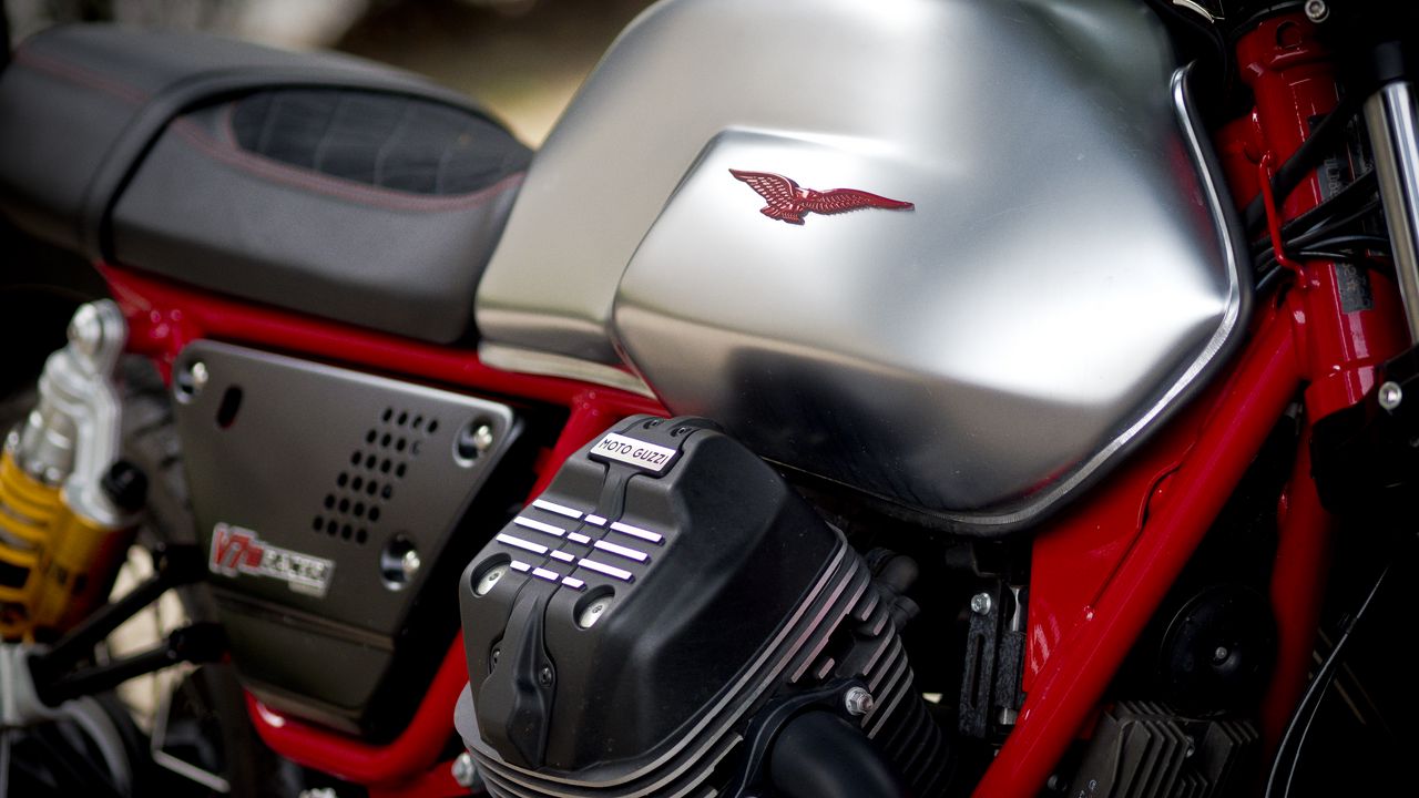 Wallpaper moto guzzi, motorcycle, red, bike