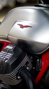 Preview wallpaper moto guzzi, motorcycle, red, bike