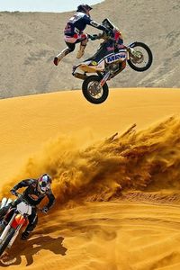Preview wallpaper motocross, desert, motorcycle, sand
