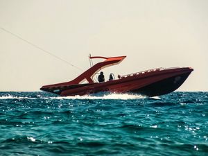 Preview wallpaper motor boat, boat, sea