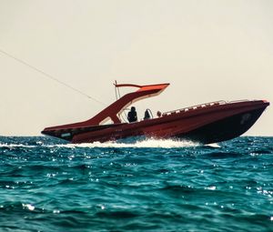 Preview wallpaper motor boat, boat, sea