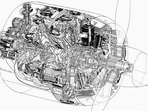 Preview wallpaper motor, mechanism, scheme, black and white