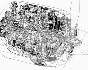 Preview wallpaper motor, mechanism, scheme, black and white