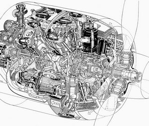 Preview wallpaper motor, mechanism, scheme, black and white