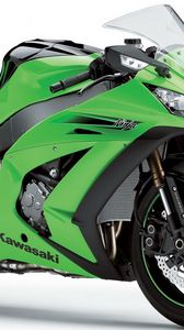 Preview wallpaper motorbike, green, kawasaki, ninja