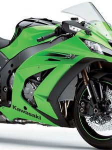 Preview wallpaper motorbike, green, kawasaki, ninja