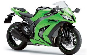 Preview wallpaper motorbike, green, kawasaki, ninja